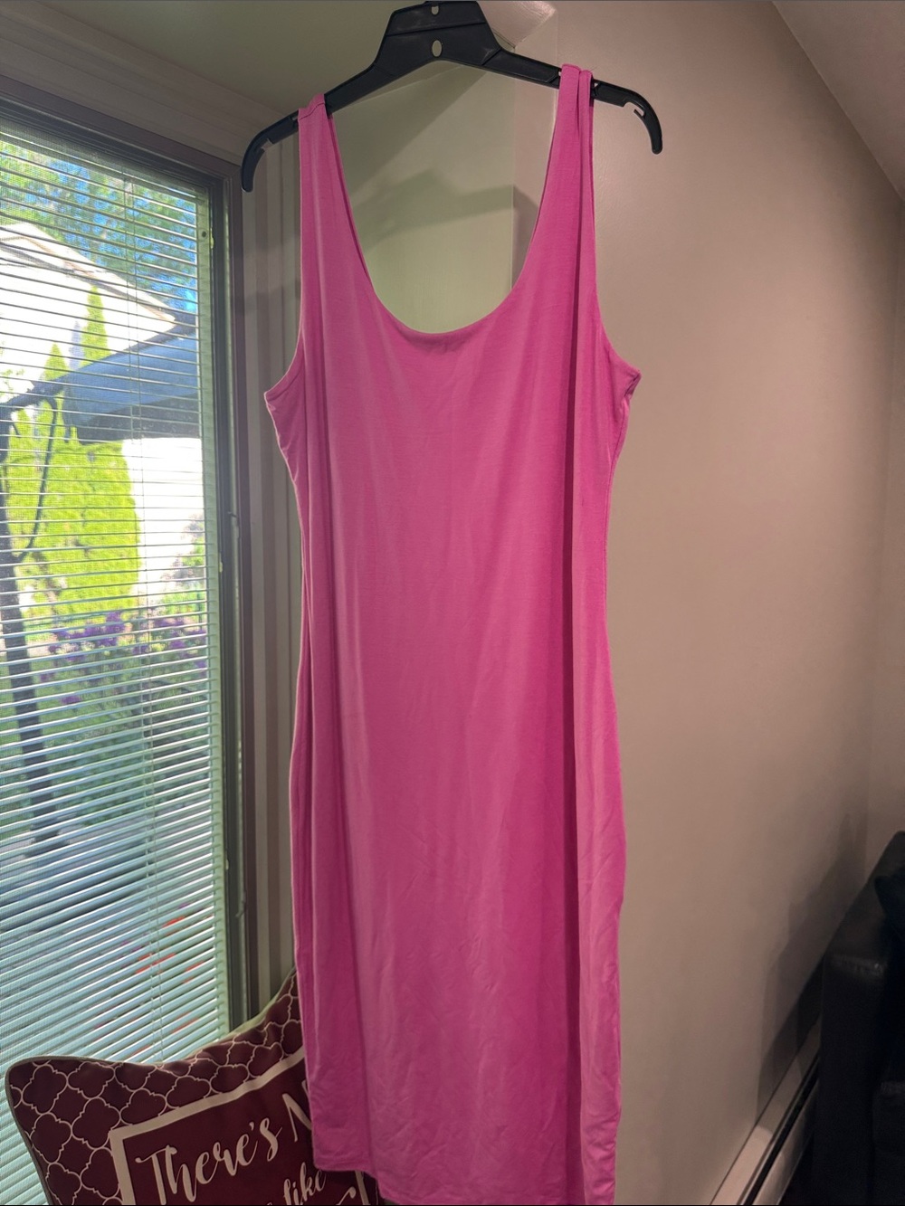 Simple Sleeveless Pink Tank Dress sz PL